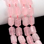 Природного розового кварца нитей бисера, граненые, колонка