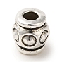 Tibetan Style Alloy Beads, Cadmium Free & Lead Free, Barrel