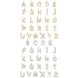 Латунные микропаве прозрачные подвески с фианитом, без кадмия и без свинца, долговечный, стойки покрытие, настоящий 18k позолоченный/платиновый