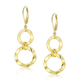 Messing-Ohrringe mit Klappverschluss für Damen, Ohrringe, golden / Platin