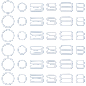 300Pcs 6 Styles Iron Underwear Strap Buckles, Bra Slider Hooks