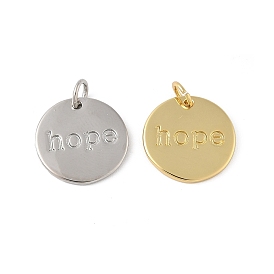 Латунные подвески, плоский круг с талисманами надежды, с целью перехода в кольце, долговечный, стойки покрытие, без свинца и без кадмия
