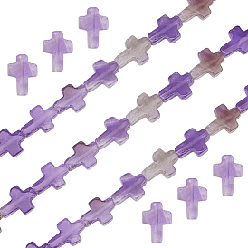 1 нити натуральных аметистовых бусин нити, крестик