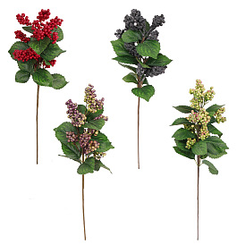 Plastic Artificial Leaves with Stems, for Vase Floral Arrangement Wedding Bouquet Decoration