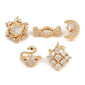 Латунные микропаве целларовые дистанционные планки из кубического циркония, без никеля , реальный 18 k позолоченный