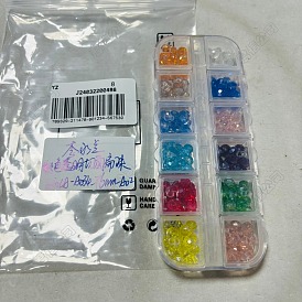 180 pcs 12 couleurs galvanoplastie perles de verre brins, de couleur plaquée ab , facette, rondelle