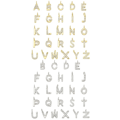 Латунные микропаве прозрачные подвески с фианитом, без кадмия и без свинца, долговечный, стойки покрытие, настоящий 18k позолоченный/платиновый