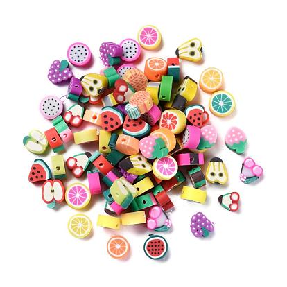 100Pcs Handmade Polymer Clay Fruit Theme Beads