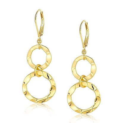 Messing-Ohrringe mit Klappverschluss für Damen, Ohrringe, golden / Platin