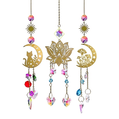 Латунные подвесные ловцы солнца, стеклянная кисточка для украшения оконного сада