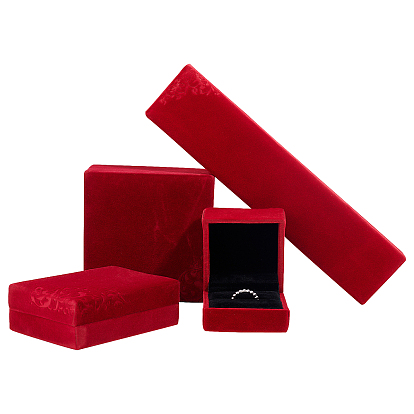 Velvet Jewelry Set Boxes, Including Bracelets, Necklaces and Ring Gift Boxes