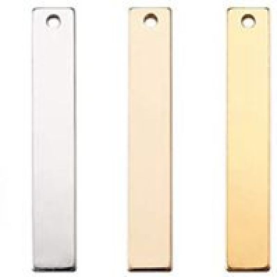 Unicraftale Stainless Steel Pendants, Stamping Blank Tag, Laser Cut, Rectangle