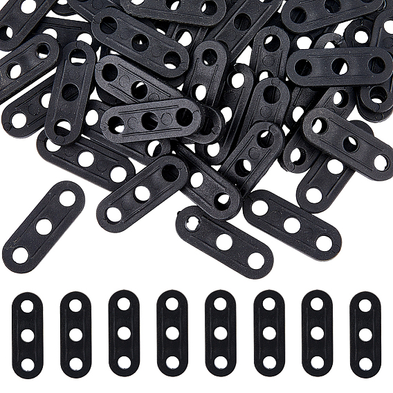 200Pcs Three-Hole Plastic Tent Rope Tensioner, Oval