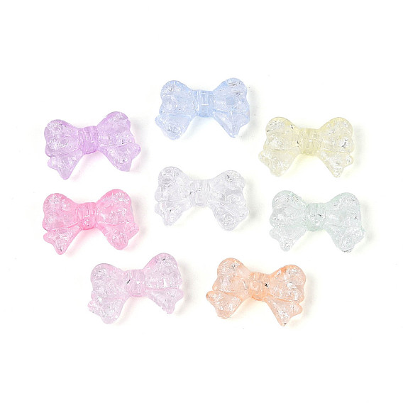 Прозрачных бусин акриловые треск, бантом, с блеском порошок