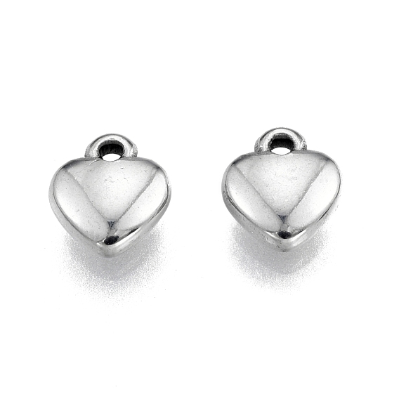 201 Stainless Steel Charms, Heart