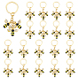 20Pcs Alloy Enamel Keychains, with Iron Rings, Bees, Golden