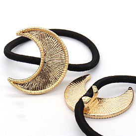 10Pcs Zinc Alloy Cabochon Settings, Hair Ties Findings, Moon