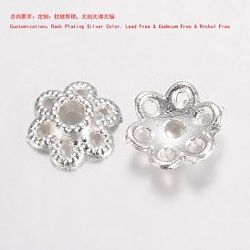 Capuchons de perles en alliage à pétales creux, crémaillère plaquage, sans plomb et sans cadmium et sans nickel