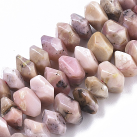 Rose naturel perles d'opale brins, nuggets, facette