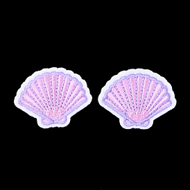 Computerized Embroidery Cloth Iron On Patches, Costume Accessories, Appliques, Scallop Shell Shape