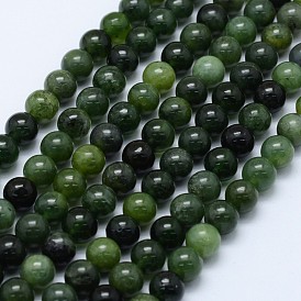 Natural Xiuyan Jade Beads Strands, Round