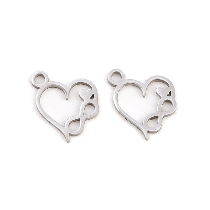 День святого Валентина 304 подвески из нержавеющей стали, подвески в виде сердца бесконечности