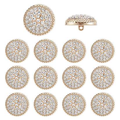 14шт. 1-образные кнопки из сплава стекла с отверстием под ножку, полукруглый