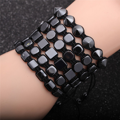 Stylish Black Gallstone European Beaded Men's Bracelet Jewelry