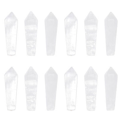 12шт. натуральные кварцевые хрустальные бусины с острыми краями, бусины из горного хрусталя, пуля, неочищенные / без отверстий