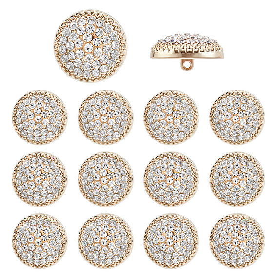 14шт. 1-образные кнопки из сплава стекла с отверстием под ножку, полукруглый