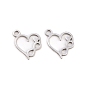 Valentine's Day 304 Stainless Steel Charms, Infinity Heart Charms