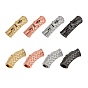 ARRICRAFT 8Pcs 4 Colors Brass Micro Pave Cubic Zirconia Tube Beads, Large Hole Beads