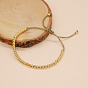 Adjustable Brass Round Braided Bead Bracelets for Women