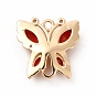 Brass with K9 Glass Connector Charms, Golden Butterfly Links