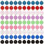 90 pcs 9 couleurs pendentifs en alliage d'émail, sans cadmium et sans plomb, plat rond avec constellation, or et de lumière