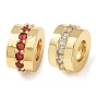 Brass Micro Pave Cubic Zirconia European Beads, Large Hole Beads, Column, Golden