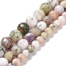 Natural African Opal Beads Strands, Faceted Round