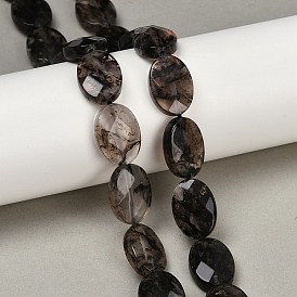 Арбуз камень стеклянные бусы пряди, граненые, овальные