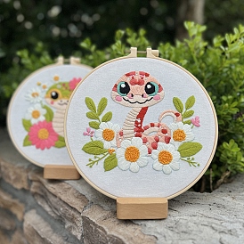 DIY Embroidery Kits for Beginners, Including Printed Cotton Fabric, Embroidery Thread & Needles, Embroidery Hoop