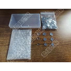 Kits de fabrication de pendentif rond plat bricolage, y compris 304 cabochons en acier inoxydable, pendentifs et sertissages de connecteurs, Cabochons de verre transparent