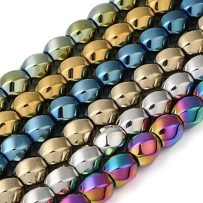 Electroplated Non-Magnetic Synthetic Hematite Beads Strands, Long-Lasting Plated, Twist Oval