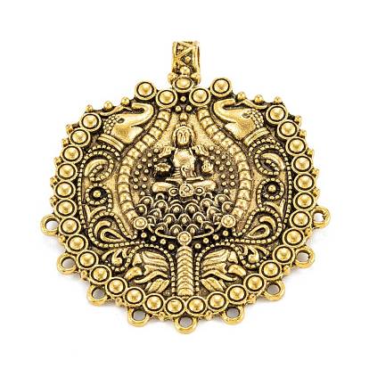 De style tibétain composants alliage de lustre liens, plat rond