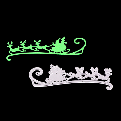 Christmas Theme Frame Carbon Steel Cutting Dies Stencils, for DIY Scrapbooking/Photo Album, Decorative Embossing DIY Paper Card, Christmas Reindeer with Sleigh