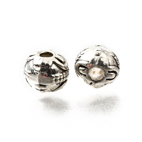 Сплавочные овальные бусины тибетского стиля , без кадмия и без свинца, круглые