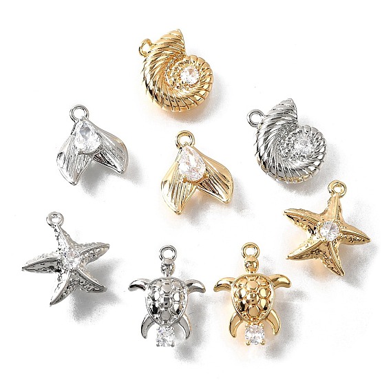 Латунные подвески из прозрачного кубического циркония