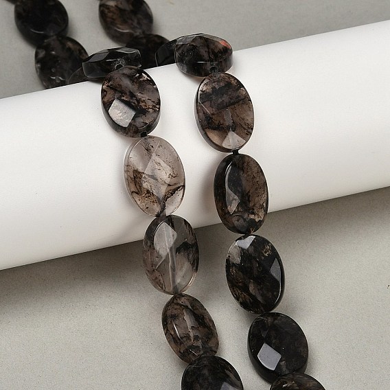 Арбуз камень стеклянные бусы пряди, граненые, овальные