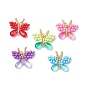 Подвески-бабочки из стеклянного бисера ручной работы, с 304 кольцами из нержавеющей стали и стеклом