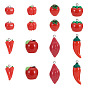 24Pcs 8 Styles Artificial Vegetable Theme Resin Iron Pendants, Red