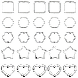 150шт 5 стили сплав бусины рамка, для изготовления ювелирных изделий, платина, без кадмия и без свинца