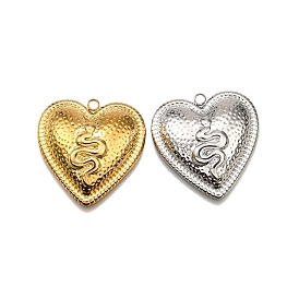 304 подвески из нержавеющей стали, сердце со змеиным шармом